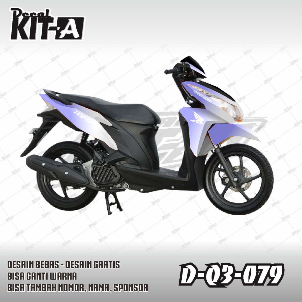 Decal Sticker Vario 120 Full Body Dekal Stiker Terbaru GRADASI BIRU UNGU D-Q3-019 Q3-079