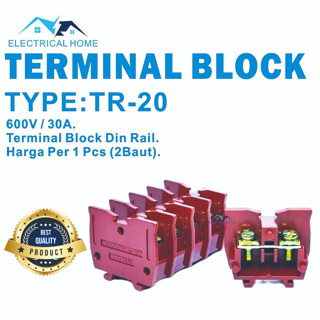 TERMINAL BLOCK TR 20A DIN RAIL BEST QUALITY.