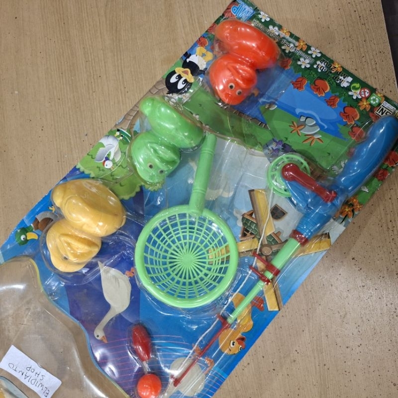 mainan anak alat pancing pancingan bebek isi 3
