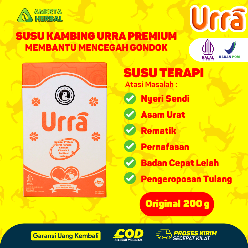 

Susu Kambing Urra - Dukung Hormon Tiroid & Cegah Hipotiroid (Gondok)-Saanen Premium 200g Halal BPOM