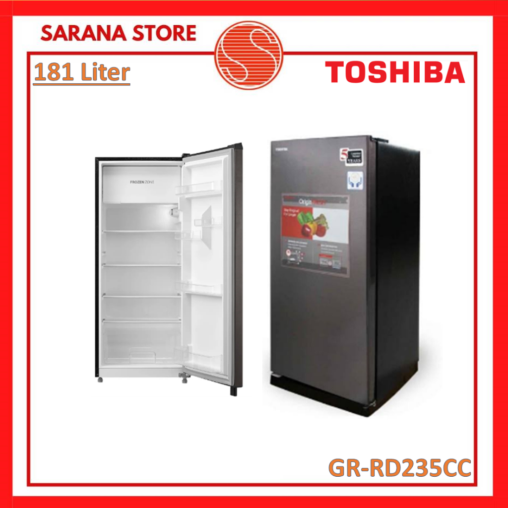 TOSHIBA Kulkas 1 Pintu GR-RD235CC-DMF 181 Liter GRRD 235CC GRRD235CCDMF