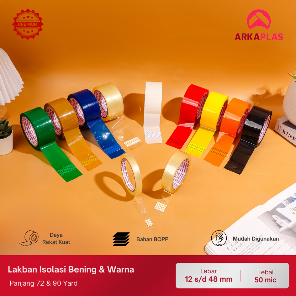 

ARKAPLAS Lakban Warna Warni 2 Inch 90Yard