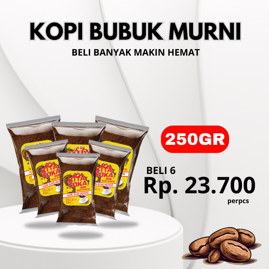 

KOPI BUBUK KITA SUKA 250GR (GROSIR 6PCS)