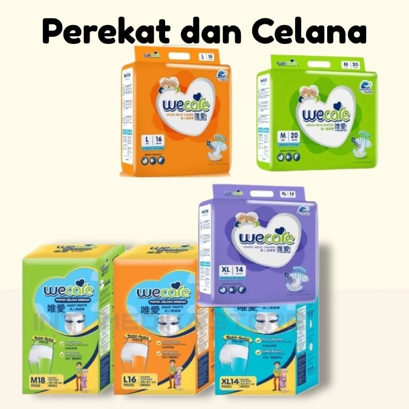 Popok Dewasa WECARE Premium dan Reguler Tape dan Celana