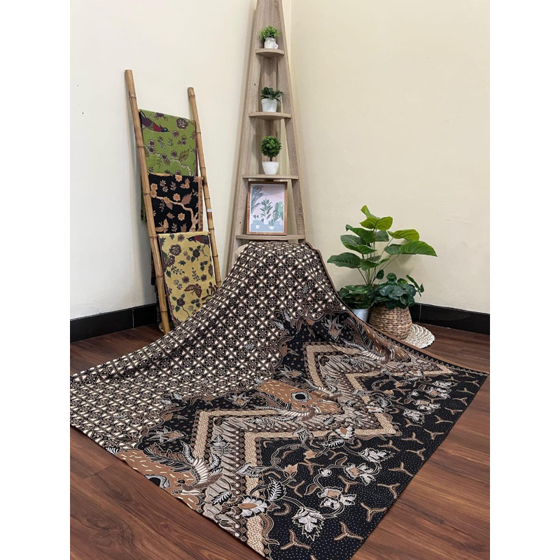 Kain batik katun solo premium bledak jk cream hitam elegan