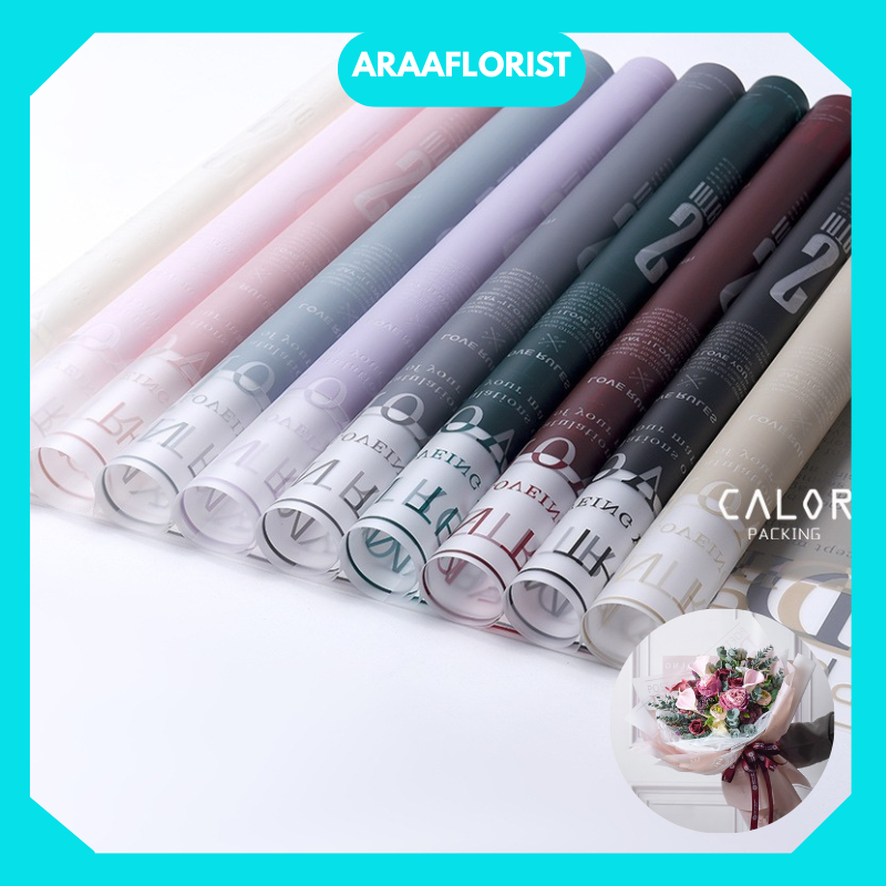 

KB031 FLOWER WRAPPING PAPER TRASPARAN LETTER WATERPROOF CELLOPHANE FLORIST