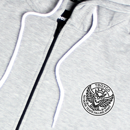Troy Company Hoodie Zipper Grey Misty Owl Majesty - Hoodie Zipper Hoodie Abu Misty ZHD 2922