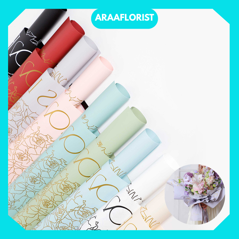 

KB039 20 LEMBAR Flower Wrapping Paper Valantine Kertas Bouquet Cellophane