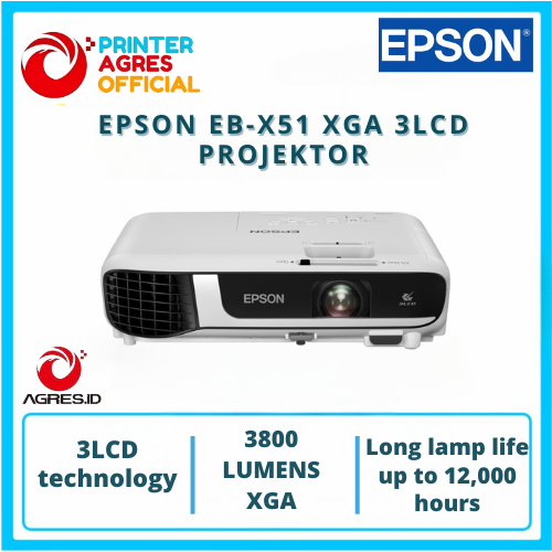 JEAN_ PROYEKTOR EPSON EB-X51 EPSON EB X51 EBX51 3800 LUMENS XGA PROJECTOR 3LCD