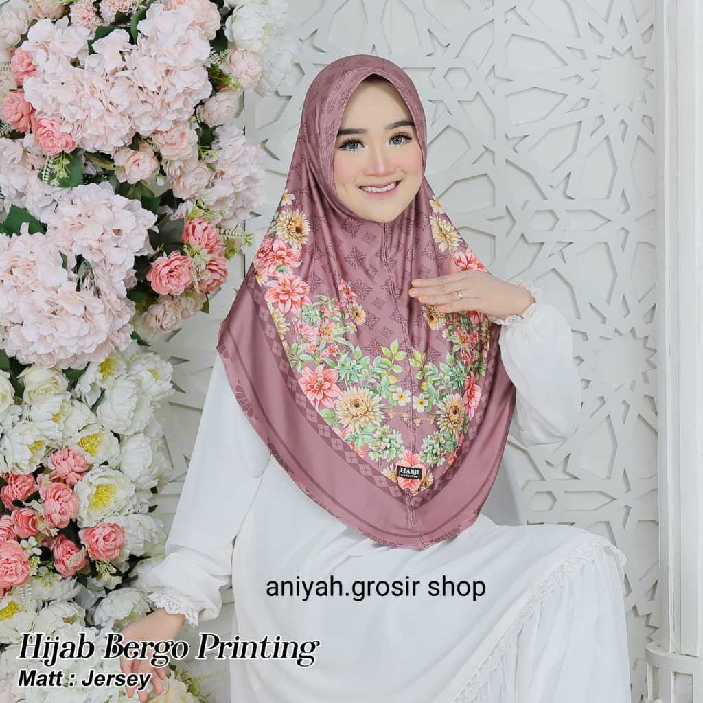 HIJAB INSTAN PERINTING BUNGA DEWASA KRUDUNG PET MOTIF BUNGA aniyah.grosir shop