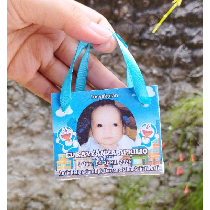 paperbag telur aqiqah / tas telur aqiqah /bendera aqiqah / kartu nama aqiqah