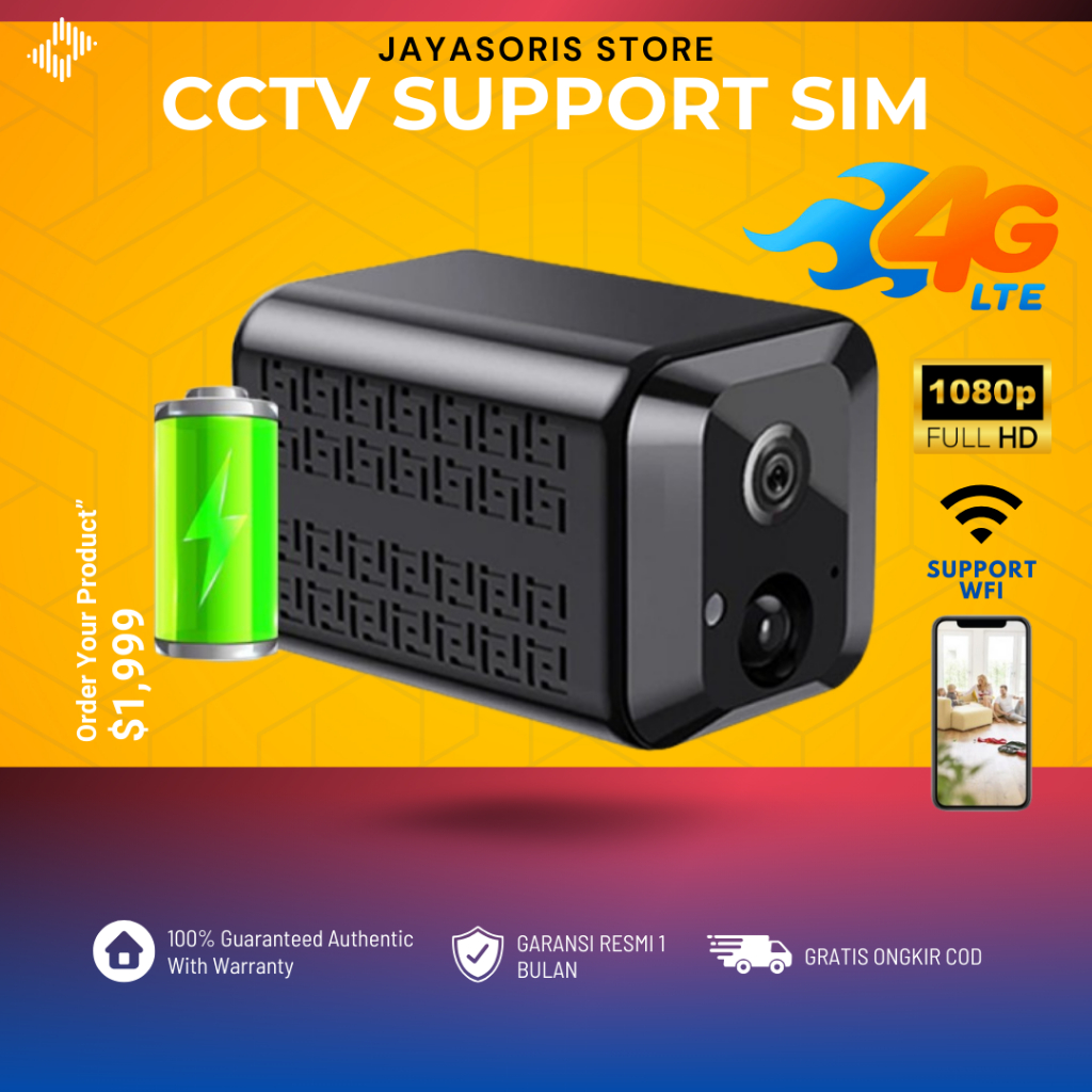 Kamera CCTV Mini Tersembunyi Jarak Jauh Tanpa Kabel SPY Cam Hidden Camera Pengintai Wifi Pakai Sim C