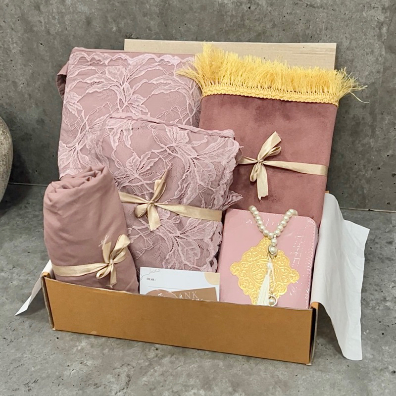 paket mukena seserahan hantaran pernikahan katun adem mewah
