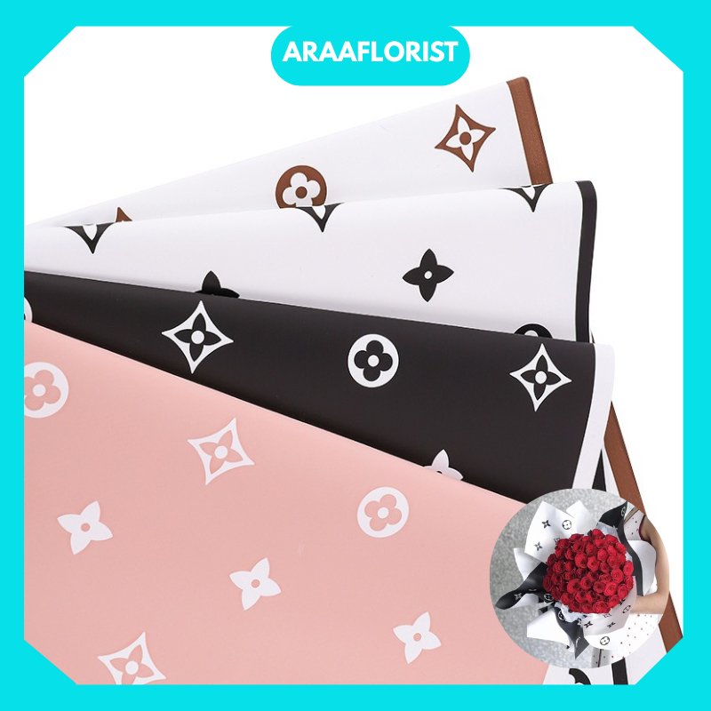 

KB053 20 LEMBAR KERTAS BUKET BUNGA MOTIF LV CELLOPHANE FLOWER WRAPPING PAPER/ KERTAS KADO