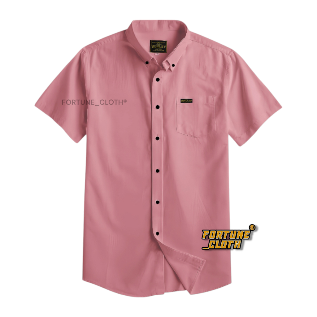 Kemeja Pria Lengan Pendek Polos Slimfit Katun Premium | Hem Formal & Kasual Dewasa Terbaru | Baju Ke
