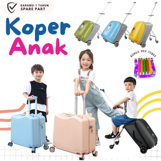 Koper Stroller Anak Lazy Luggage 2 In 1 Koper Duduk Anak Qbox Travel Luxes JunDW