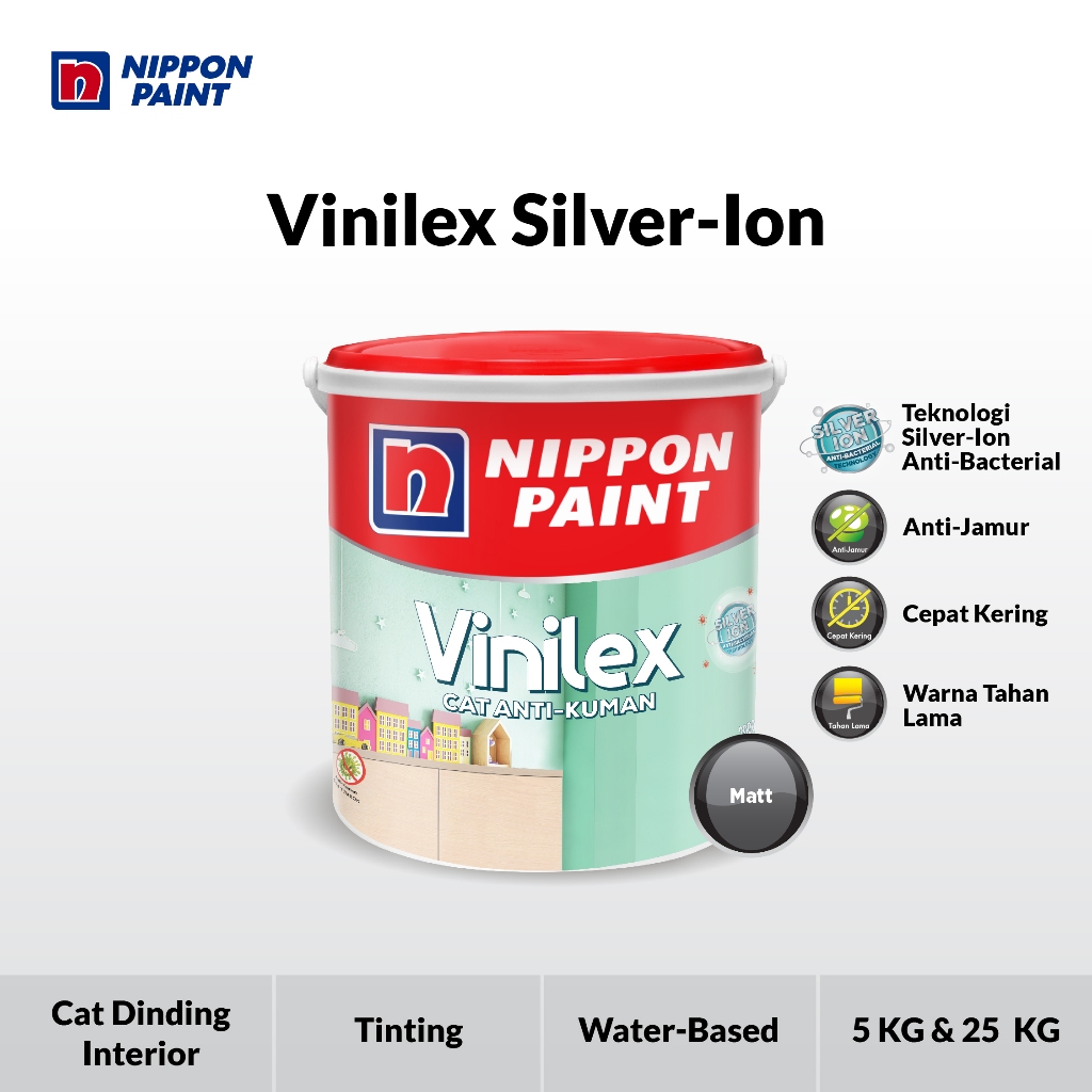 Nippon Paint - Vinilex (Silver-Ion) (Tinting) -25kg- Cat Anti-Kuman