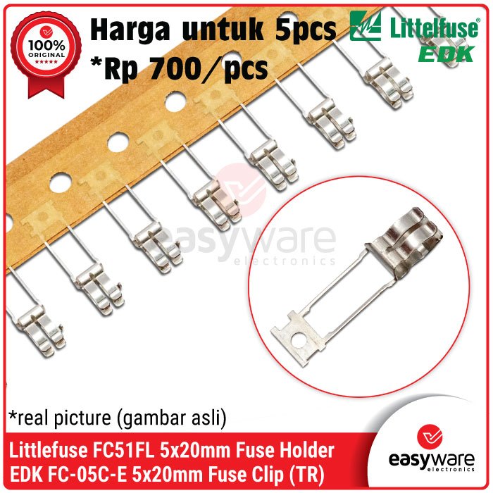 5x Littlefuse FC51FL 5x20mm Fuse Holder (TR) Fuse Clip EDK FC-05C-E 5x20mm Fuse Tape and Reel