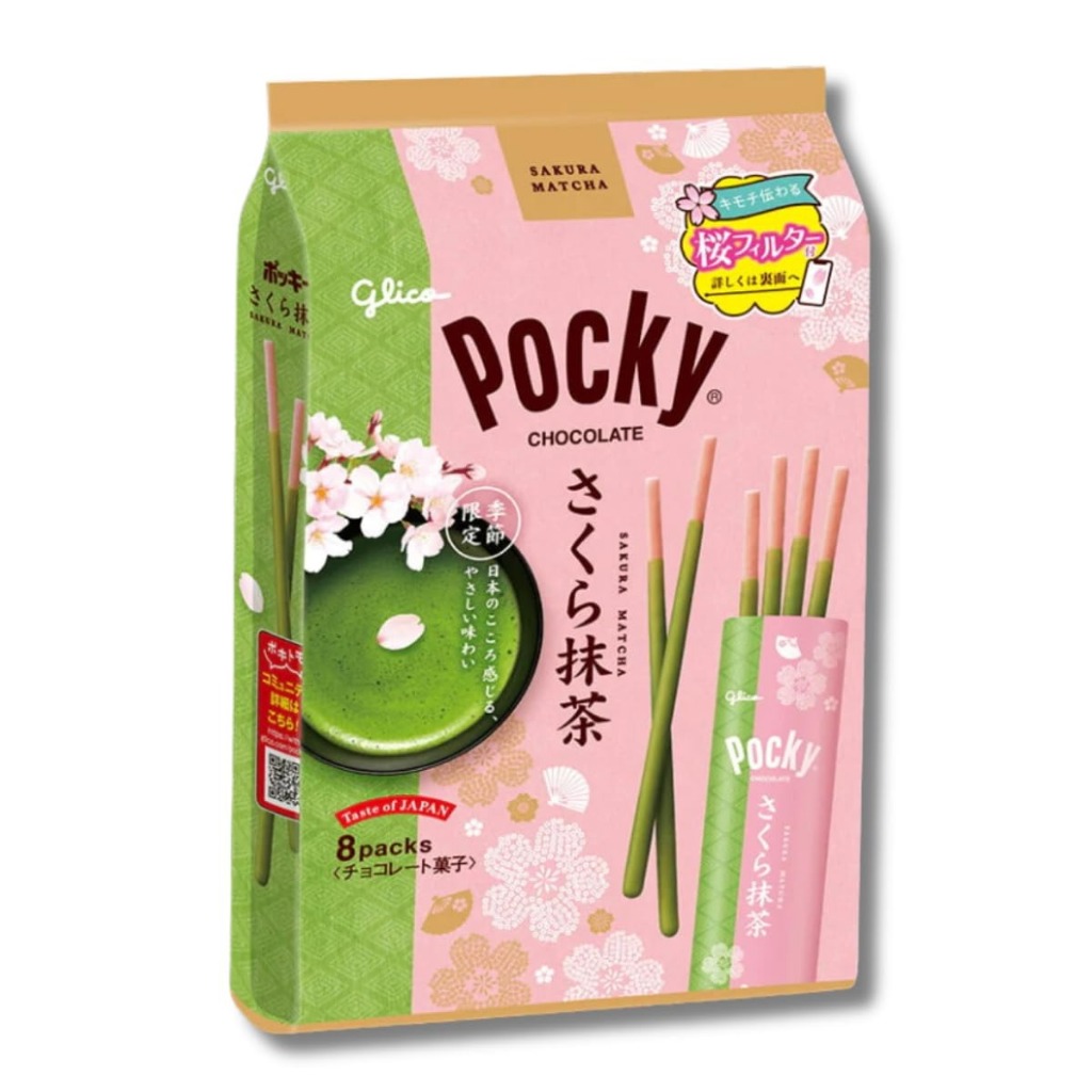 

Pocky Sakura Matcha Chocolate Stick, Limited Edition Taste of Japan Cherry Blossom Pack of 8