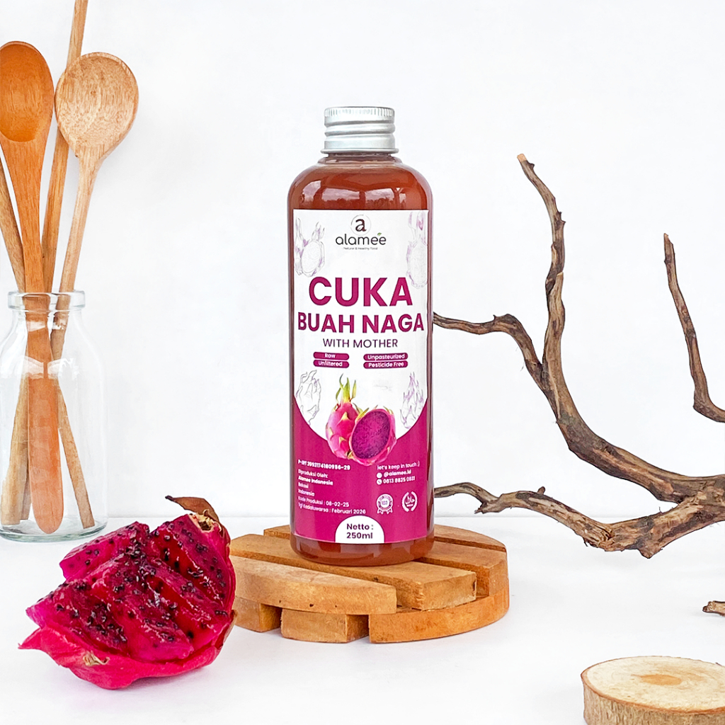 

ALAMEE Cuka Buah Naga Organik Dragon Fruit Cider Vinegar With Mother Fermentasi Probiotik 250ml