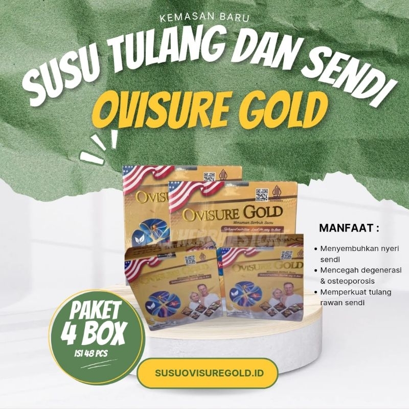

4 BOX SUSU TULANG OVISURE GOLD USA ORIGINAL, VITAMIN TULANG DAN SENDI TERBAIK
