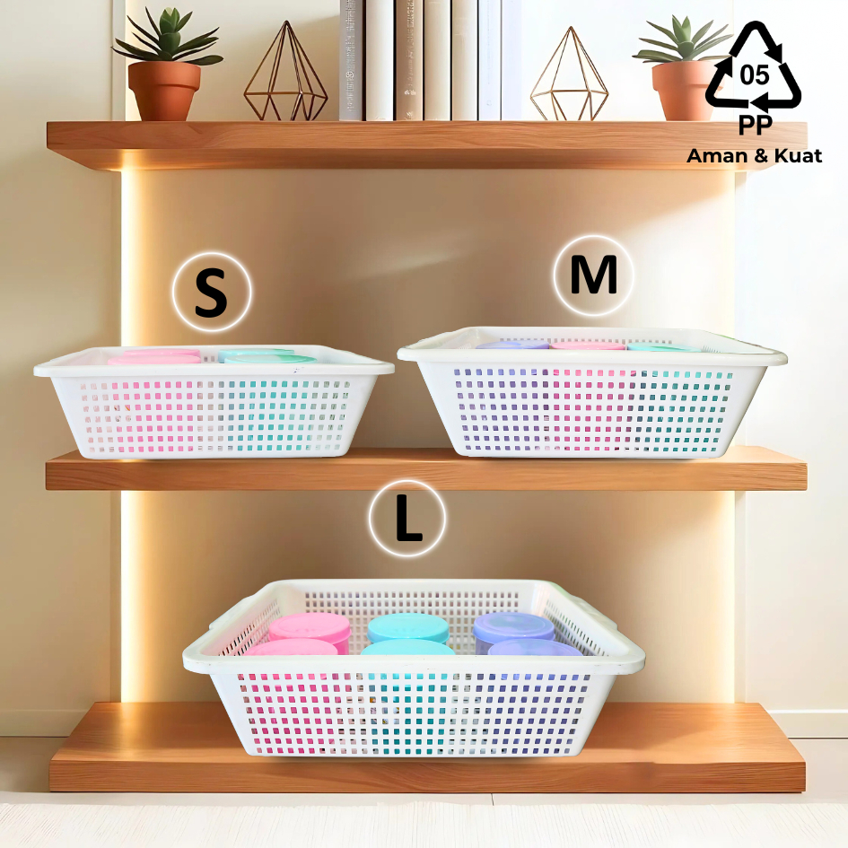 Keranjang Plastik Putih Roblox Tebal Premium - Keranjang Organizer Surat Sayur Buah - MN