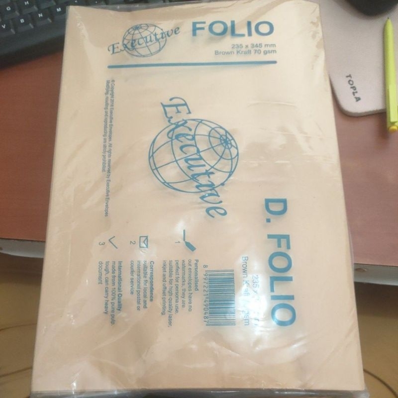 amplop coklat tanpa tali isi 100 lembar