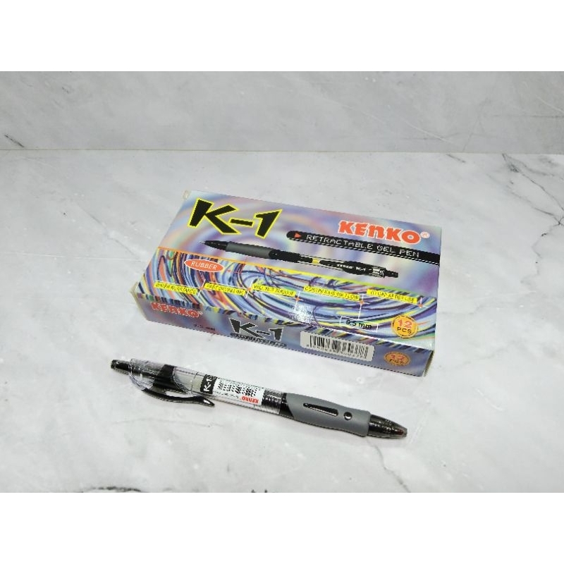 

PENA CAIR KENKO K-1 HITAM ISI 12 PCS / PENA GEL TEKAN KENKO / GEL PEN K-1 0.5 MM - KENKO
