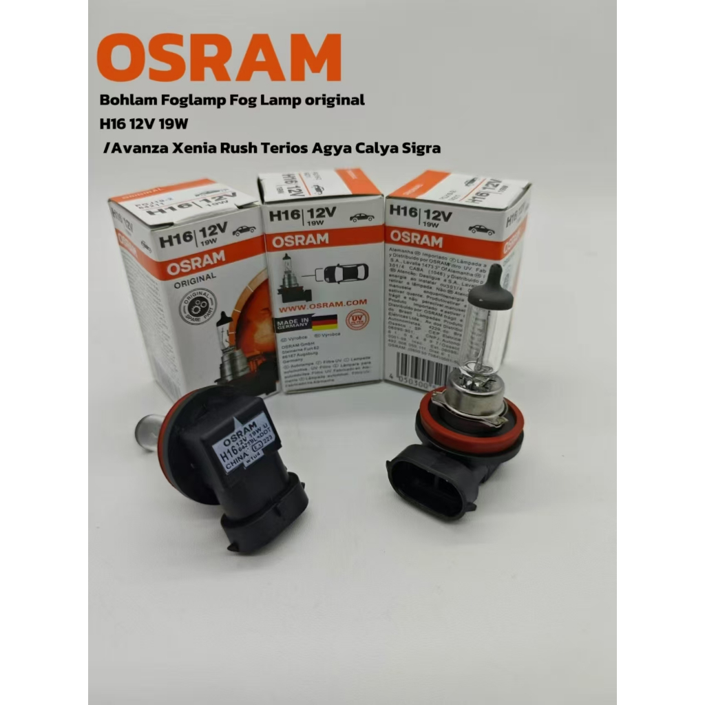 Aii Osram Bohlam Foglamp original H16 12V 19W bisa COD Warna Kuning /Untuk Mobil Avanza Xenia Rush