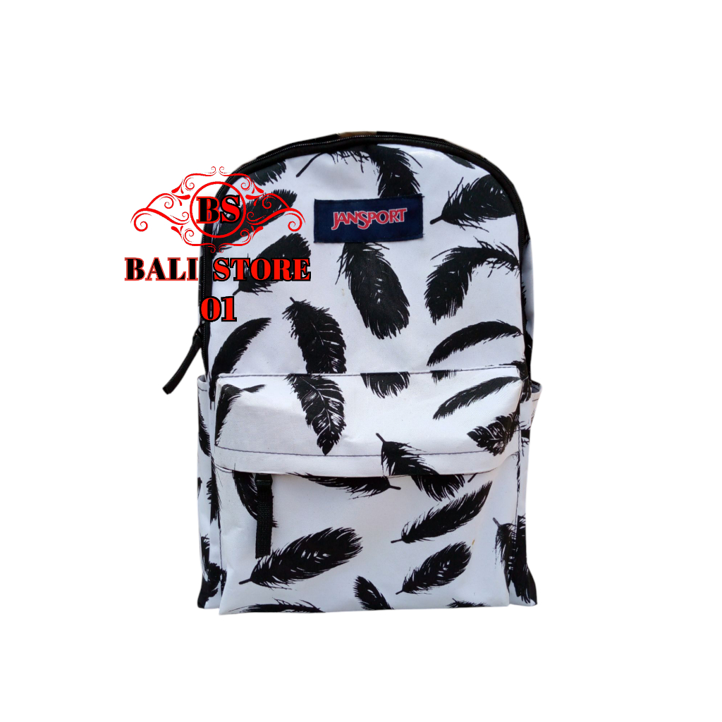 tas ransel superbreak motip bulu premium cocok di pakai untuk sekolah atau sehari hari. pria wanita 
