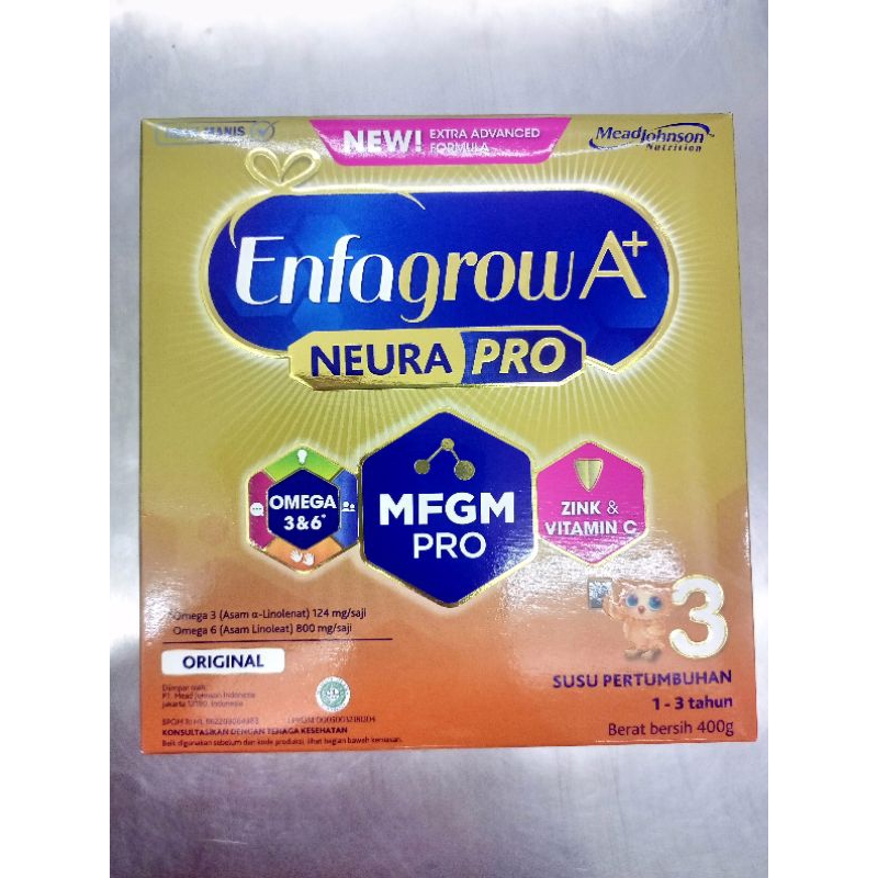 

Enfagrow A3+ Original 400gr Susu Pertumbuhan