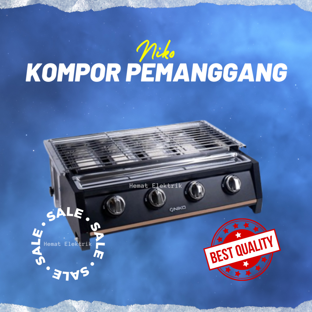 Kompor Gas Pemanggang Bakaran Sosis Grill BBQ  Alat Panggang Sosis Niko NK-GR 2 3 4 Tungku