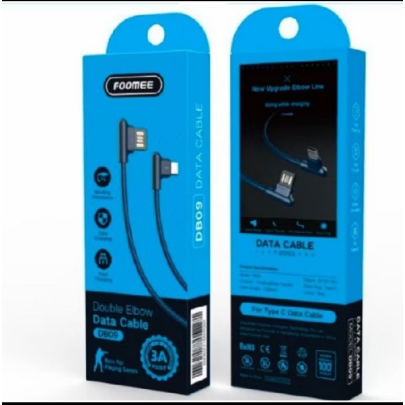 FOOMEE DB09 DOUBLE ELBOW DATA CABLE TYPE-C FOR GAMING ORIGINAL