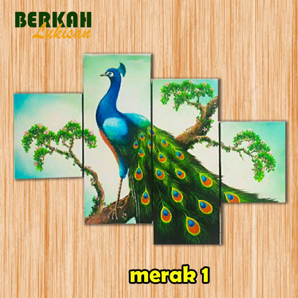 LUKISAN TANGAN ASLI | LUKISAN BURUNG MERAK 1