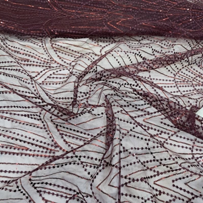 kain bahan tile payet mewah | kain tile payet motif | kain tile payet bahan kebaya