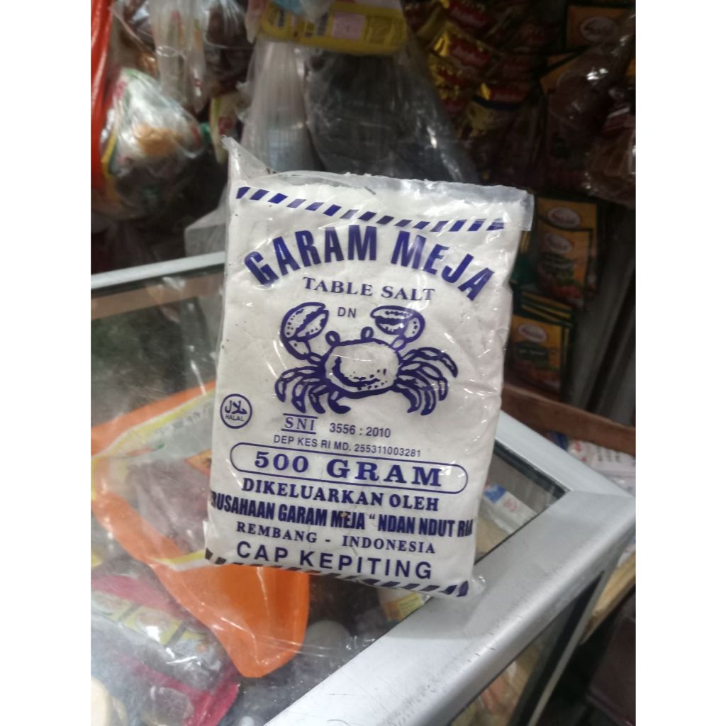 

Garam Meja Cap Kepiting berat/isi 500gr