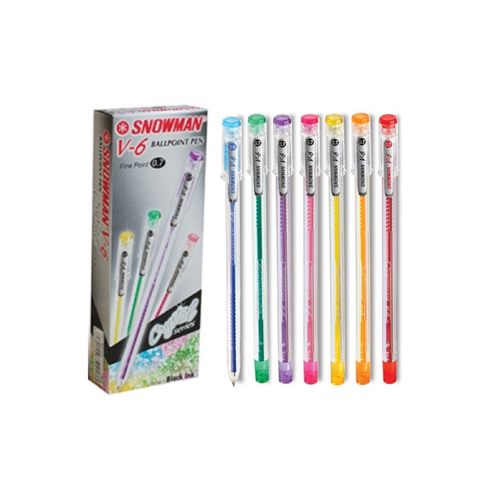 

PENA SNOWMAN V6 CRYSTAL BLACK,RED,BIRU