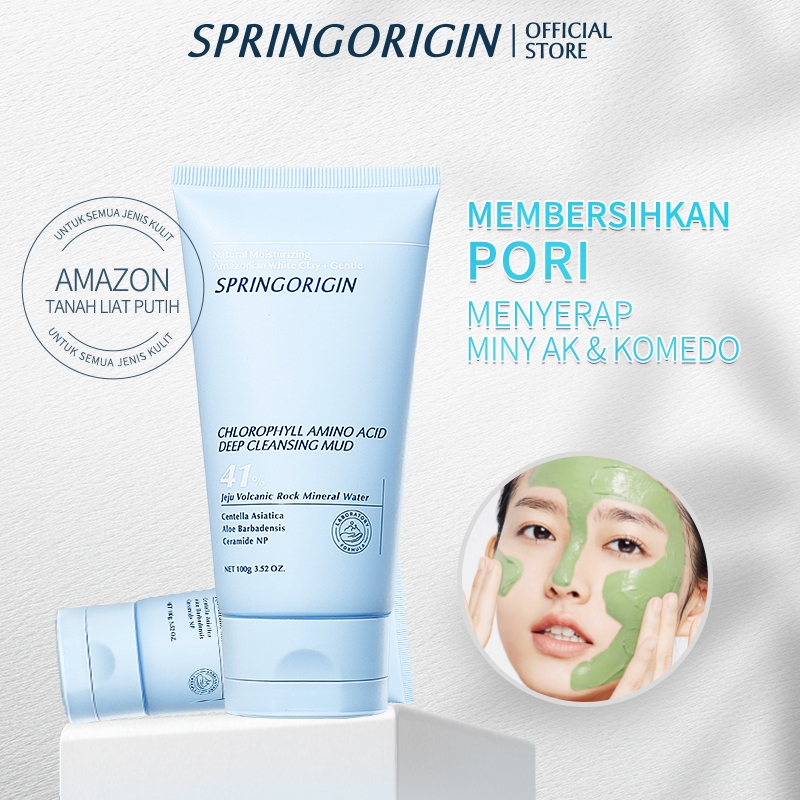 SPRINGORIGIN Ceramide Centella Deep Cleansing Mud Low Ph Facial Wash Sabun Cuci Muka Brightening Oil