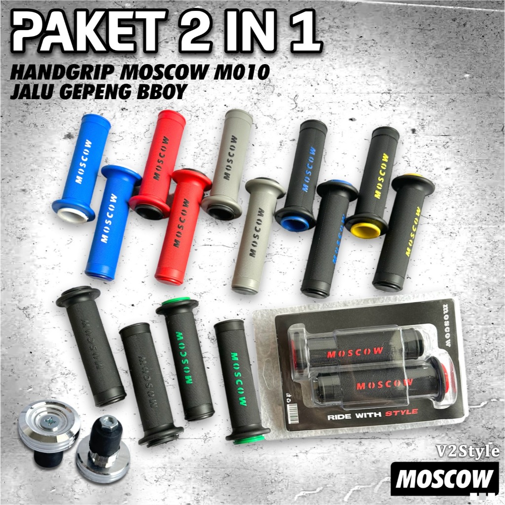 Handgrip Original MOSCOW HAND GRIP M010 Plus Jalu Stang Chrome PCX Universal Nmax Lexi PCX X-Max Var