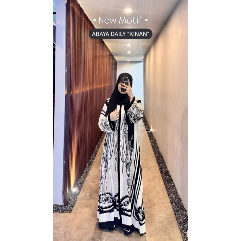 Abaya daily rayon motif by aghnea.id
