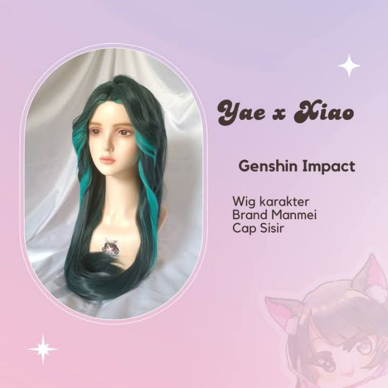 wig Xiao wig yae Miko xiaoxyae wig cosplay fanart