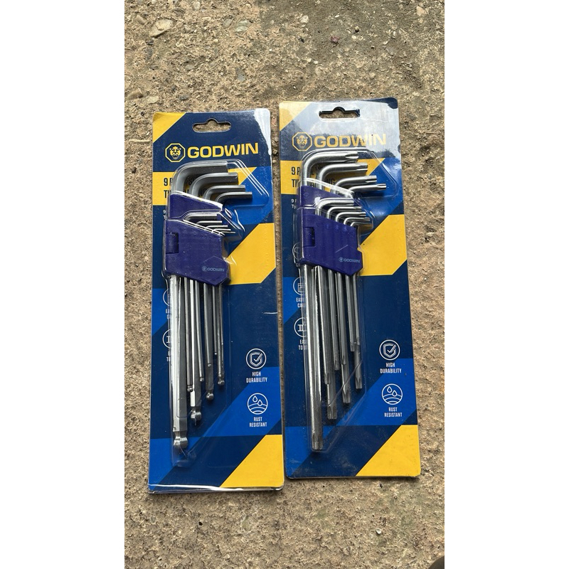 Kunci L set 9pcs Panjang Godwin hex ball & Bintang