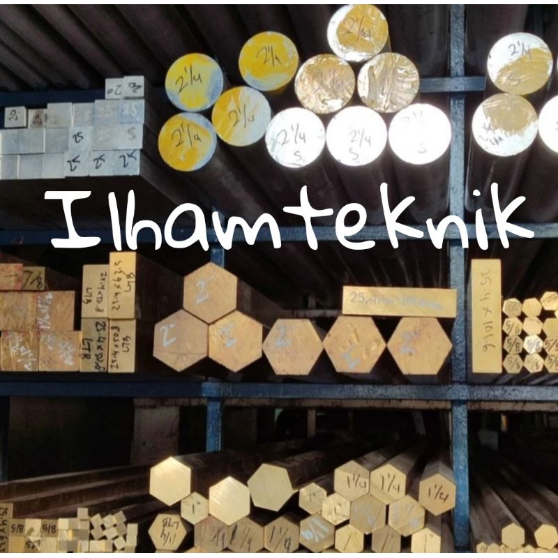 As Kuningan segi 6 hexagon diameter 25 mm x 500mm