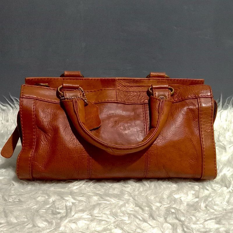 Tas Wanita Top Handle Patchwork vintage Kulit Asli Second Branded