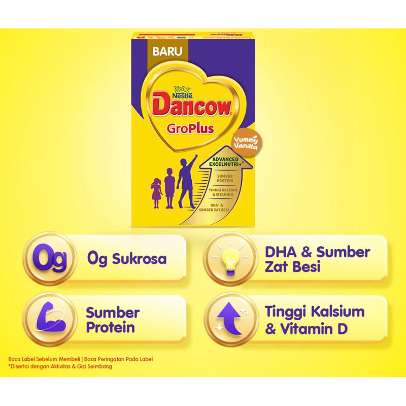 DANCOW GROPLUS,SUSU 0 SUKROSA 400GR