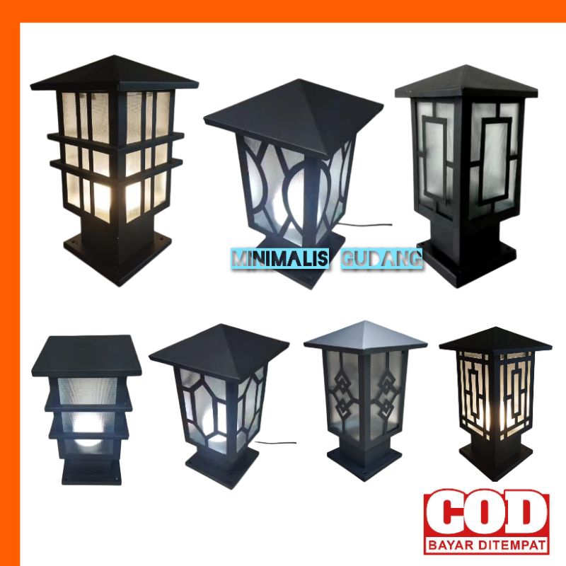 lampu hias pagar pilar, lampu hias minimalis anti air, lampu taman