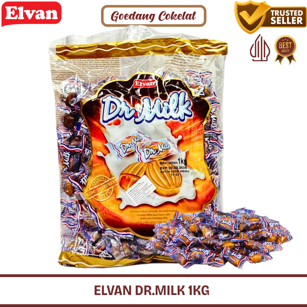 

Elvan Dr. Milk Permen Susu Filling Isi Rasa Karamel Dan Mentega Permen Turki Arab 1Kg