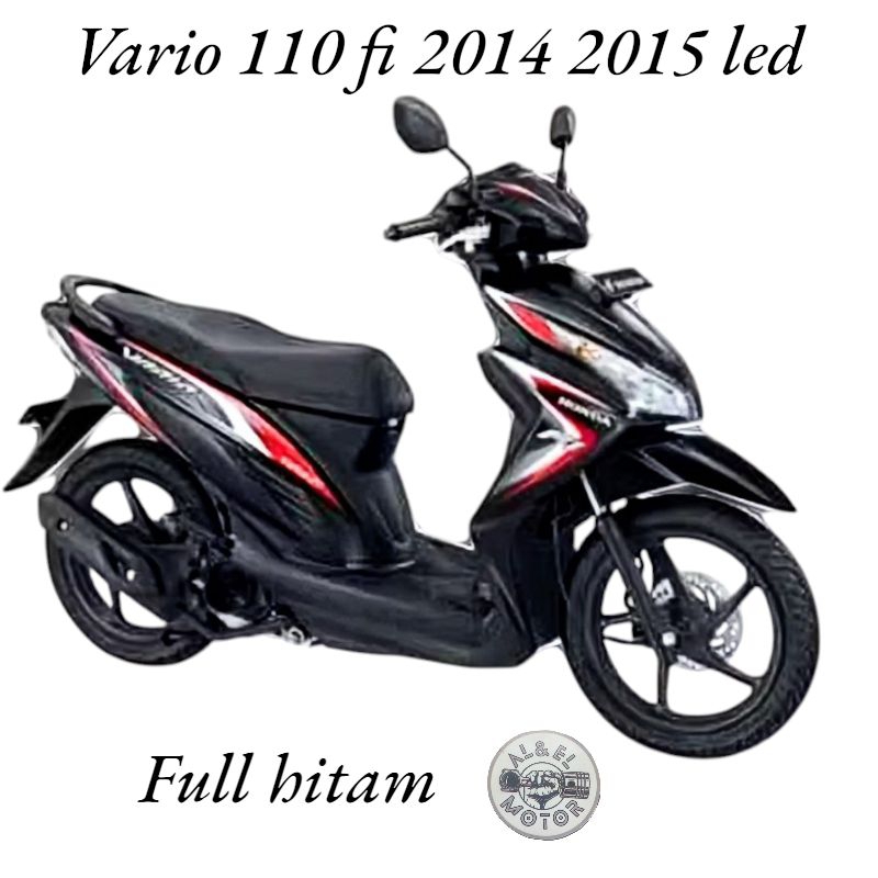 Stiker Striping Les Lis Body Motor Honda Vario 110 Fi 2014 2015 Led Full Hitam