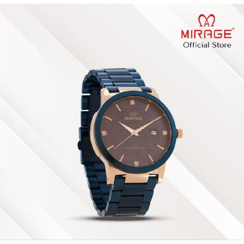 JAM TANGAN MIRAGE BIRU PRIA ORIGINAL 0409