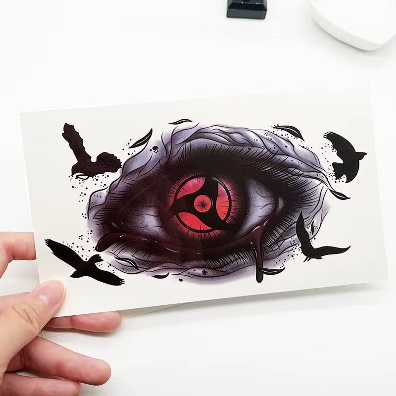 ZARIL77-Tato Temporer SHARINGAN MATA UCHIHA NARUTO size 15x10cm | TATO STIKER | TATO BASIC ANTI AIR